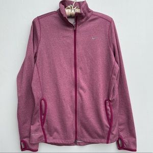 Nike Running Thick Full Zip Up Jacket with Thumb Holes and Back Zip Pocket